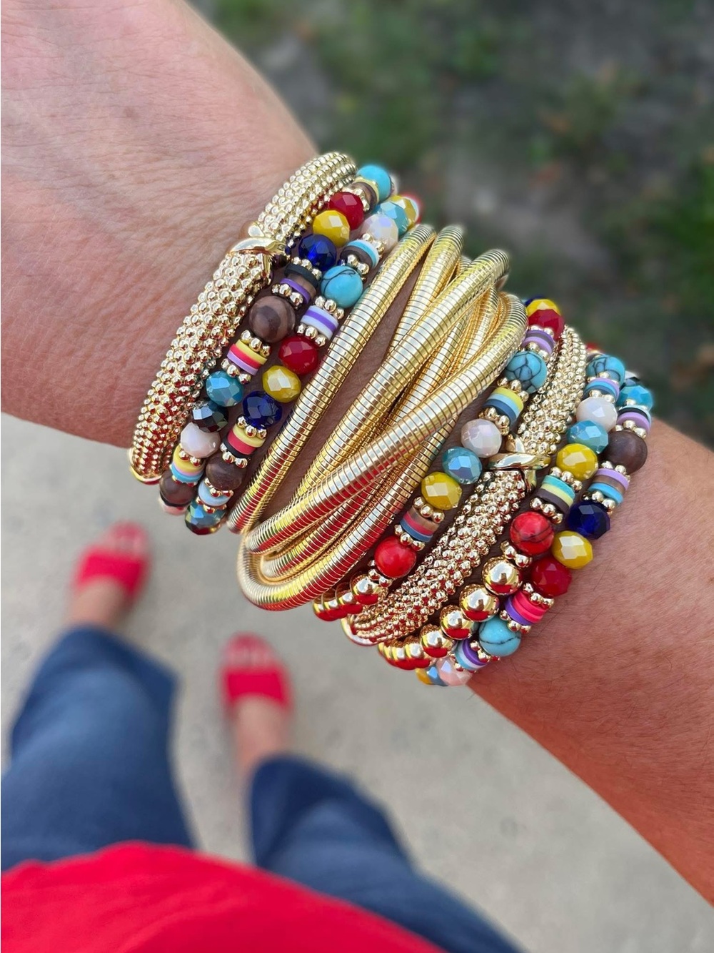 Park Lane HEARTLAND Beaded Bracelets, Set of 5, Stretch to Fit, Boho-Chic, NWT - Picture 6 of 9
